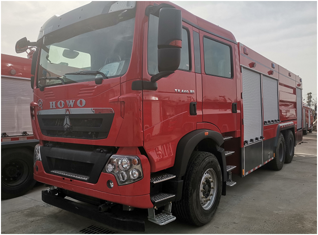 國六 10噸豪沃后雙橋干粉泡沫聯(lián)用消防車